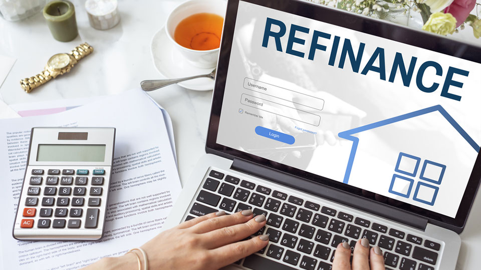 Refinance form on a laptop screen